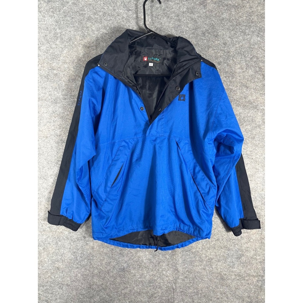 Scanda Kids Vintage Blue Black Pullover Anorak Windbreaker Jacket Size‎ 12